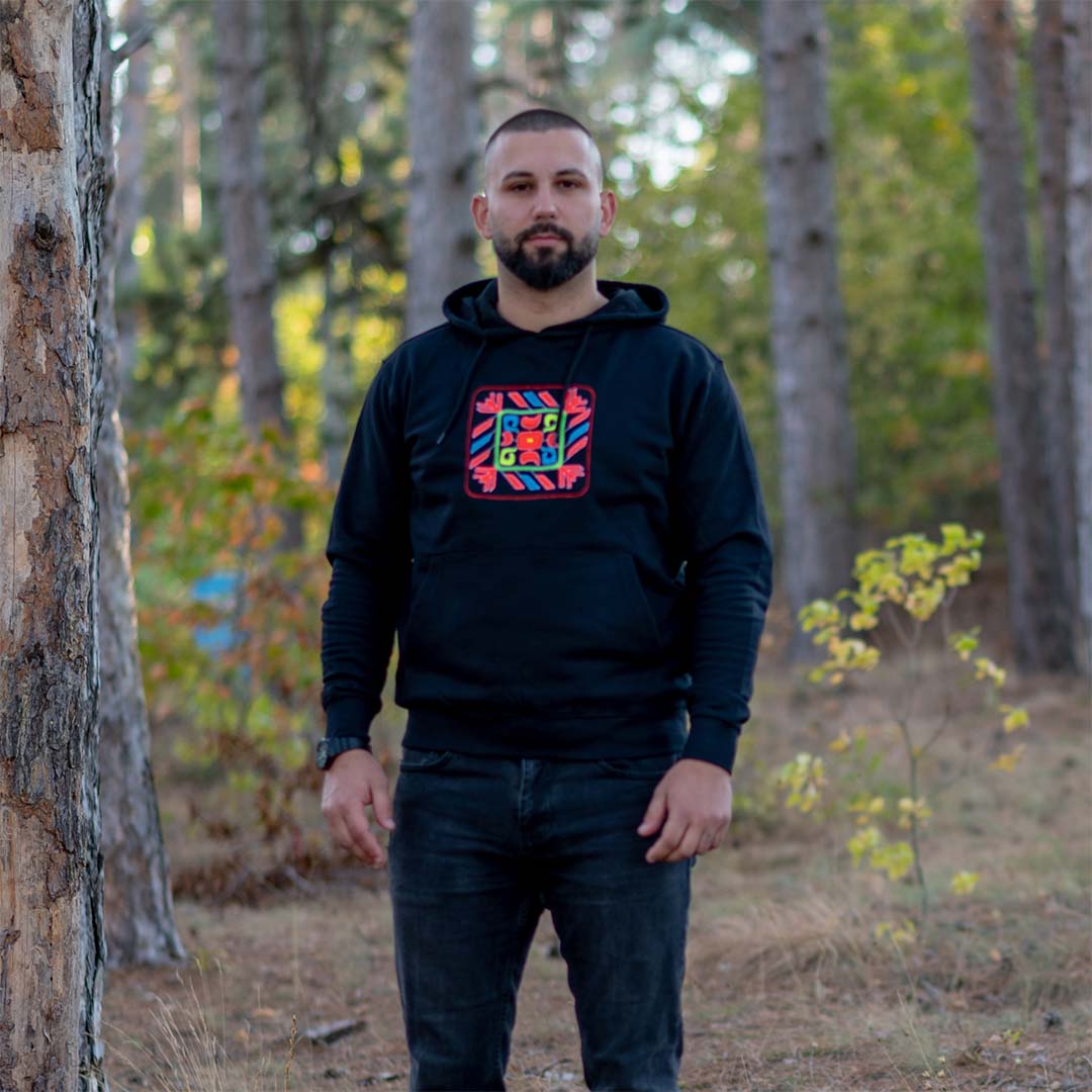 Мъжки суитшърт с неонова шевица "Марек"