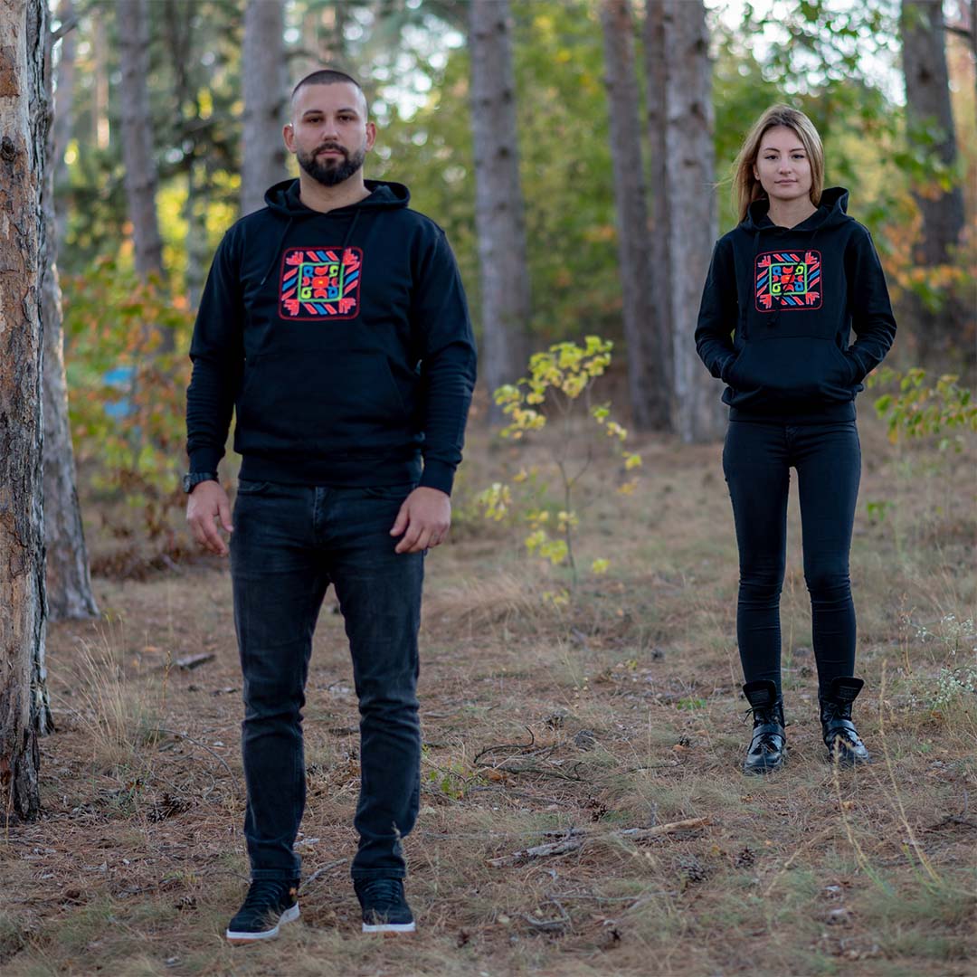 Мъжки суитшърт с неонова шевица "Марек"