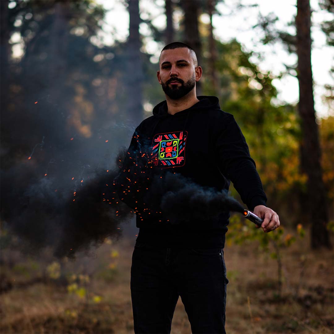 Мъжки суитшърт с неонова шевица "Марек"